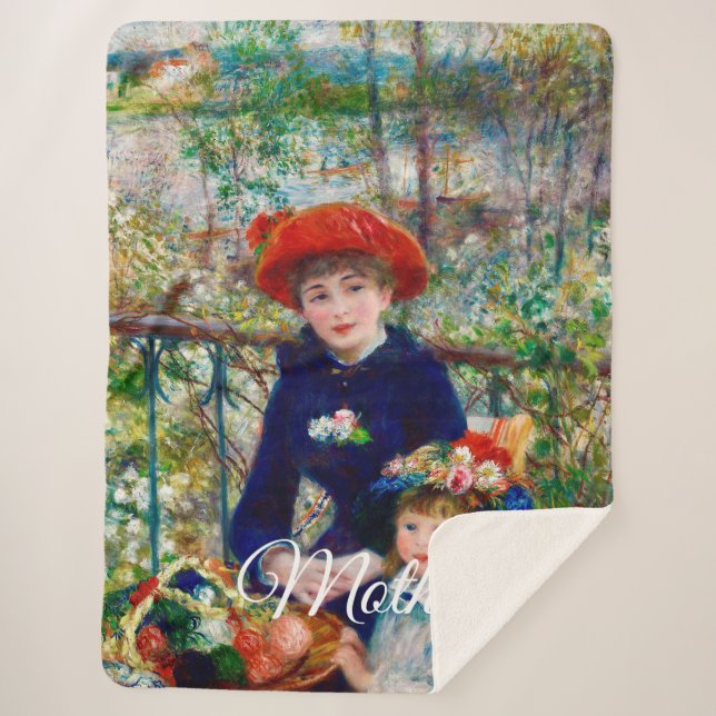 Cobertor Sherpa Mãe e Filho de Renoir  (Frente)
