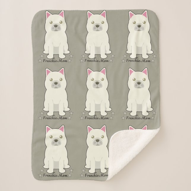 Cobertor Sherpa Mãe Frenchie (Frente)