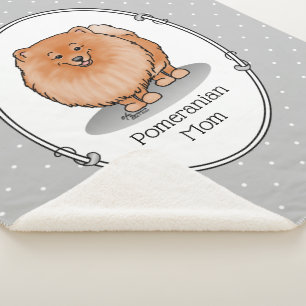 Cobertor Sherpa Mãe Pomeraniana Pom Mãe (Vermelho laranja) Cachorr