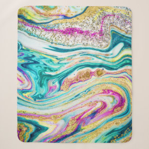 Cobertor Sherpa Mágica: Design de pintura metálica.