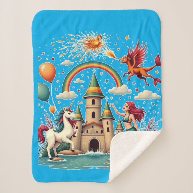 Cobertor Sherpa Magical Creatures in Harmony (Frente)