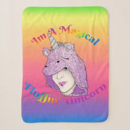 Cobertor Sherpa Magnética Fluffin Unicorn Pequeno Sherpa Blanket