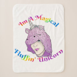 Cobertor Sherpa Magnética Fluffin Unicorn Pequeno Sherpa Blanket