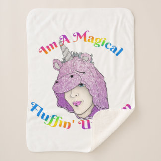Cobertor Sherpa Magnética Fluffin Unicorn Pequeno Sherpa Blanket