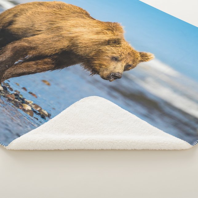 Cobertor Sherpa Mamãe urso observando seus dois filhos (3/4)