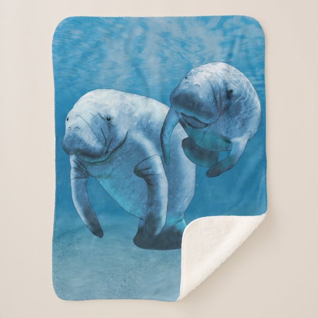 Cobertor Sherpa Manatees (Frente)