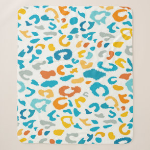 Cobertor Sherpa Manchas-leopardo: Textura Vintage Colorida.