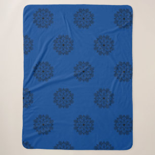Cobertor Sherpa Mandala azul e preta Sherpa Blanket
