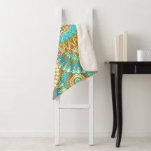 Mandala Azul Marrom Dourado Sobreposto