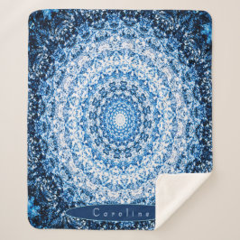 Cobertor Sherpa Mandala Azul Personalizada
