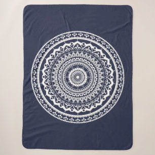 Cobertor Sherpa Mandala Branca Deixe o mar te libertar