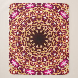 Cobertor Sherpa Mandala brooch, fundo geométrico de vintage.