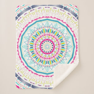 Cobertor Sherpa mandala colorida