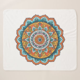 Cobertor Sherpa mandala de várias cores