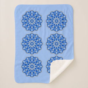 Cobertor Sherpa Mandala em azul