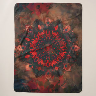 Cobertor Sherpa Mandala Escuro - Presente Gótico do Boho