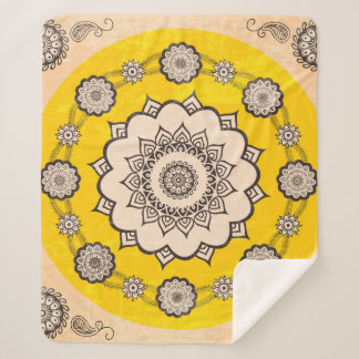 Cobertor Sherpa Mandala Ornamental: Design de Estilo Étnico.