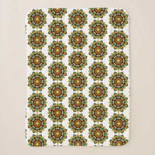 Cobertor Sherpa Mandala Padrão 02 em amarelo e tan Sherpa Blanket