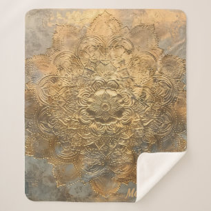 Cobertor Sherpa Mandala personalizado   Elegante Boho Gift
