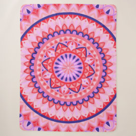 Cobertor Sherpa Mandala Rosa Boho Padrão Geométrico de Amor Vibran