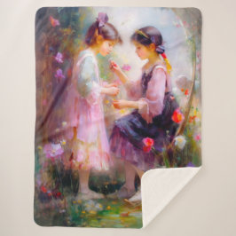 Cobertor Sherpa Manhã em um Jardim