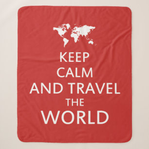 Cobertor Sherpa Mantenha calma e viagem mundo