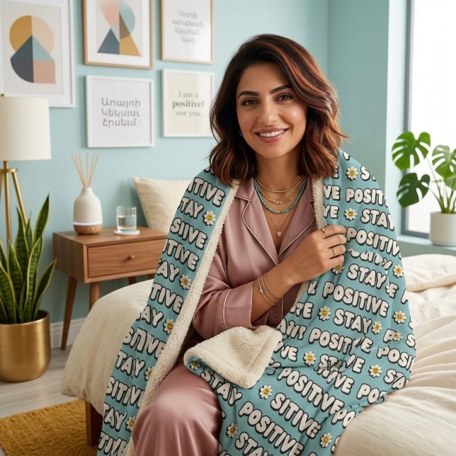Cobertor Sherpa Mantenha-se Positivo (Criador carregado)