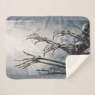 Cobertor Sherpa Mãos Assustadas A Atingir A Lua A Sher