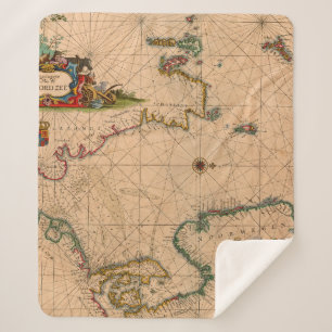 Cobertor Sherpa Mapa antigo antigo inspirado (1)