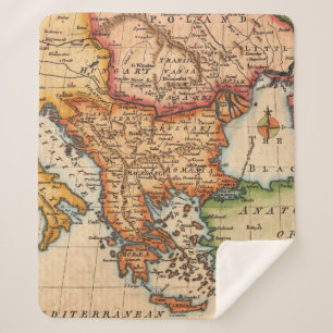 Cobertor Sherpa Mapa antigo antigo inspirado (2)