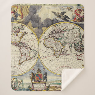 Cobertor Sherpa Mapa antigo antigo inspirado (4)