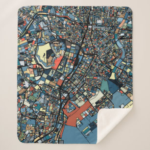 Cobertor Sherpa Mapa colorido de Tokyo