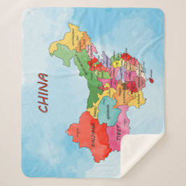 Cobertor Sherpa Mapa da China