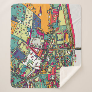Cobertor Sherpa Mapa da cidade de Budapest, Hungria  