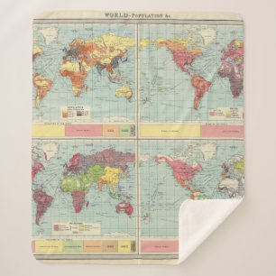 Cobertor Sherpa Mapa da população de mundo