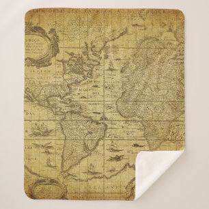 Cobertor Sherpa mapa de colheita do mundo 1635