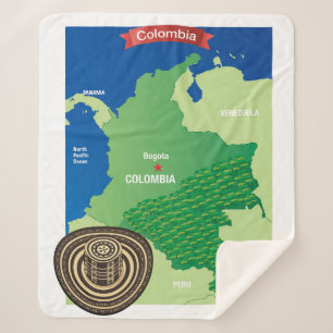 Cobertor Sherpa Mapa de Colômbia