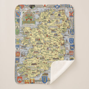 Cobertor Sherpa Mapa de Ireland histórico