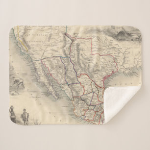 Cobertor Sherpa Mapa de México, de Califórnia e de Texas