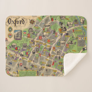 Cobertor Sherpa Mapa de Oxford, Inglaterra (estradas de ferro
