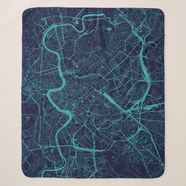 Cobertor Sherpa Mapa de Roma (Frente)
