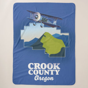 Cobertor Sherpa Mapa do Condado de Crook Oregon