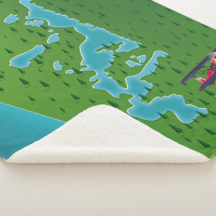 Cobertor Sherpa Mapa do Lago Pape Letônia