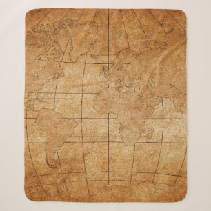 Cobertor Sherpa mapa do mundo