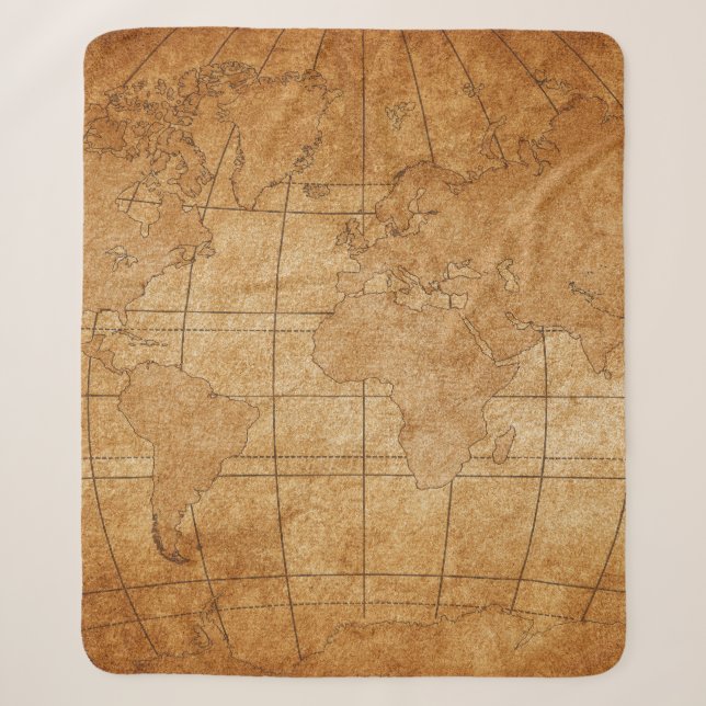 Cobertor Sherpa mapa do mundo (Frente)
