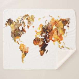 Cobertor Sherpa Mapa do mundo do design 102