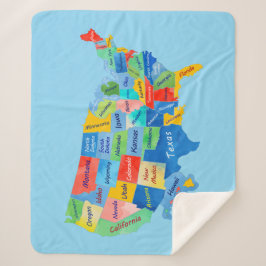 Cobertor Sherpa Mapa dos EUA