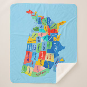 Cobertor Sherpa Mapa dos EUA