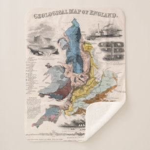 Cobertor Sherpa Mapa Geological de Inglaterra