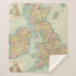 Cobertor Sherpa Mapa político das ilhas britânicas